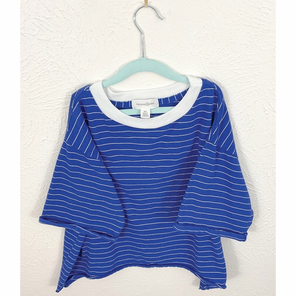 Treasure & Bond Stripe Shark Bite T-Shirt XS